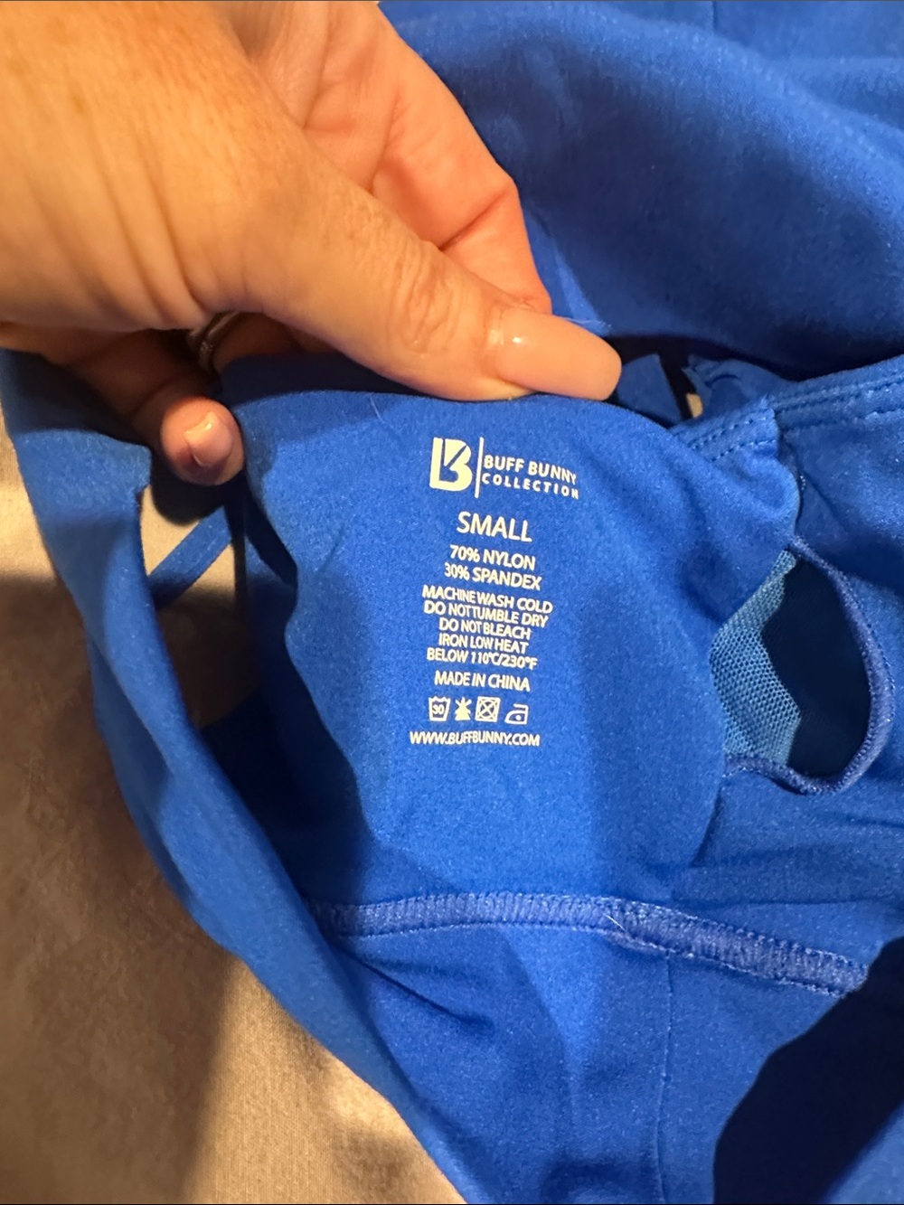 BuffBunny Electric Blue Strappy Sports Bra - Picture 2 of 4